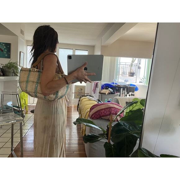 Vintage Mister Ernest Straw Wooden handle Purse Made in Italy - Picture 2 of 11